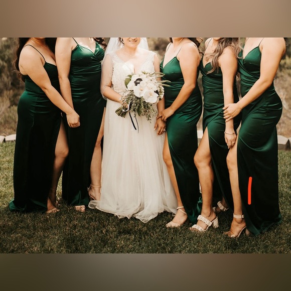 Windsor wrap skirt satin dress - Picture 3 of 5